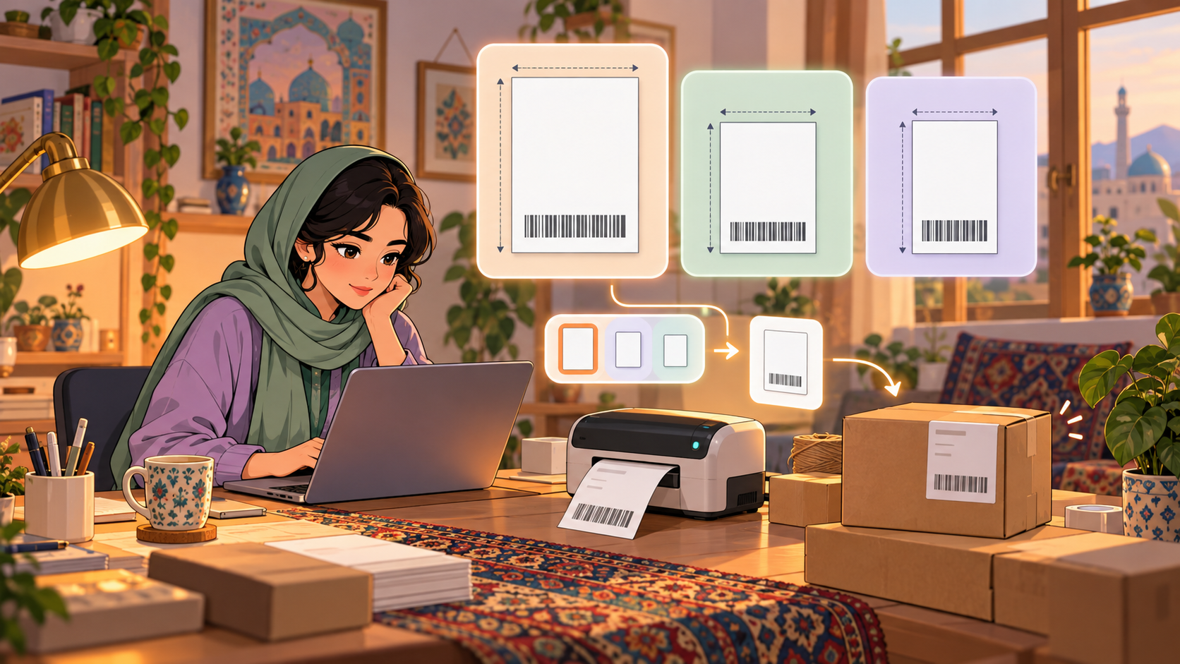 مقایسه ابعاد و اندازه استاندارد لیبل پستی A5، A6 و 10 در 15