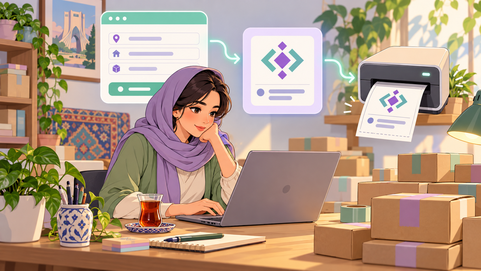 راهنمای دریافت کد صاپست و چاپ آن روی مرسوله پستی